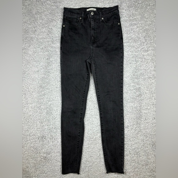 Madewell Jeans Womens 26 High Rise Skinny Black Basic Raw Hem Classic Night Out - Picture 1 of 4